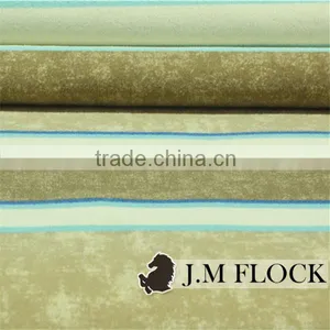 100% Polyester Stripe Pattern Print Flock Velvet Fabric Print Fabric for Sofa thumbnail-5