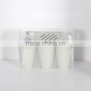 Elegant Plastic 4pcs Bathroom Set With Soap Dispenser thumbnail-3