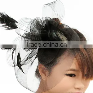 MYLOVE Fashion Mini Top Party Feather Hat With Rose MLXM036 thumbnail-1