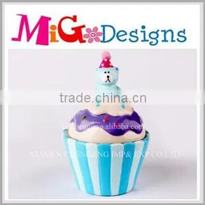 Good Selling Bear On The Top Cupcake Shaped Mini Cookie Jars thumbnail-1