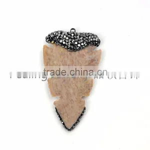 China Direct Gemstone Jewelry Natural Madagascar Agate Handmade Clay Glue Crystal Pendant thumbnail-4