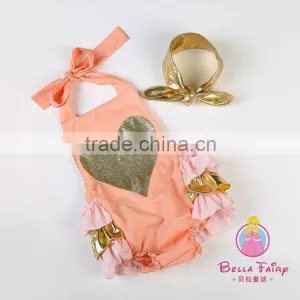 Wholesale Baby Romper With Pom Pom Trim,girl Romper for Baby thumbnail-6