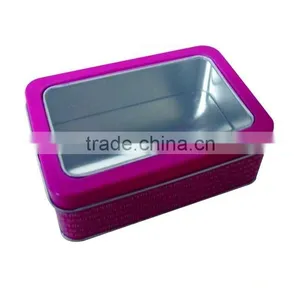 Rectangular Gift Tin Box for Clear Window,Storage Tin Box thumbnail-1