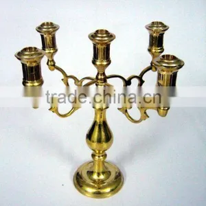 Home And WEDDING DECOR Brass Candle Holders thumbnail-1