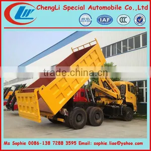 Dongfeng 6x4 Dump Truck With Crane, Dump Truck Mounted Crane thumbnail-1