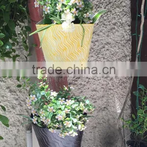 Set Of 2 Yellow And Black Wall Planters thumbnail-1