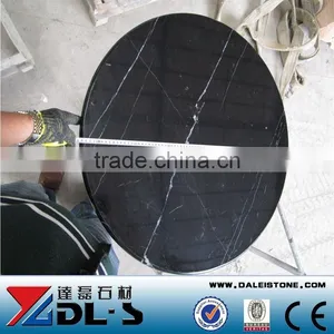 Round Nero Marquina Marble Dining Table Tops thumbnail-3