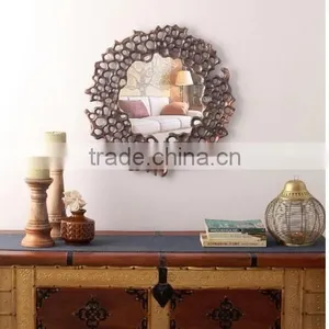 Metal Wall Mirror Indian Handicraft thumbnail-1