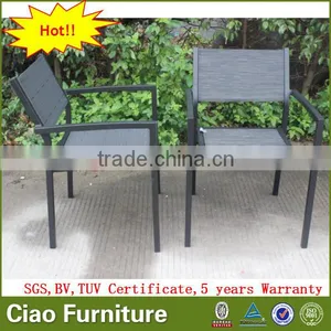 Sling Garden Chair Outdoor Furniture Aluminium Coffee Stacking Chair thumbnail-3