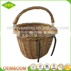 Hot Sale Easy Carry Removable Handmade Wicker Bicycle Baskets Wholesale Bike Basket thumbnail-1