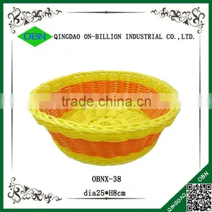 Cheap Woven Decorative Colored Fruit Plastic pe Rattan Basket thumbnail-2