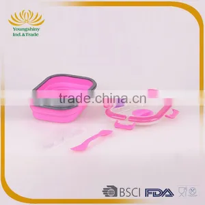 Portative Silicone Collapsible Lunch Box With Lock thumbnail-5