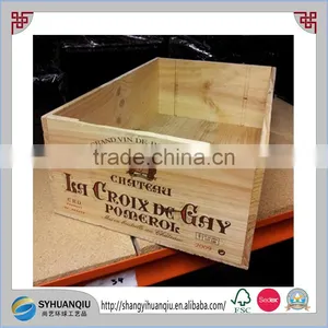 High Quality Wholesale Vintage Solid Unfinished Cheap Stackble Wooden Wine Crates for Sales thumbnail-1