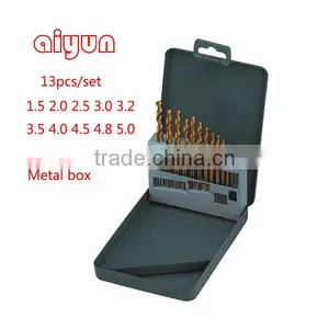 13pcs 1.5-6.5mm HSS-TiN HSS Titanium Coated Twist Drill Bit Set DIN 338, Hole Boring Bits, Drilling Tool Kit thumbnail-1
