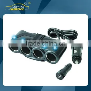 2015 CE Approval LED Car Charger Cigarette Lighter Adapter 4 Socket for IPhone , Tablet thumbnail-1
