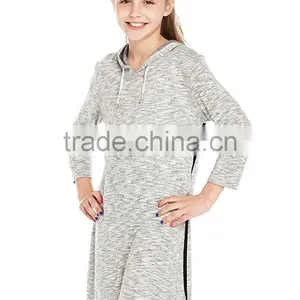 Kids Apparel Wholesale High Quality Custom Plain Blank Sports Spring Girls Long Sleeve Hoodie Dress China Suppliers thumbnail-2