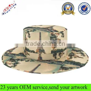Big Brim Men Cheap Fashion Blank Custom Floral Printed Fisherman Bucket Hat thumbnail-1