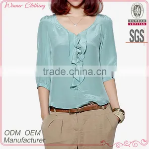 Trndy Fashion Short Sleeve High Quality Best Price Women Tops and Blouses 2015 thumbnail-1