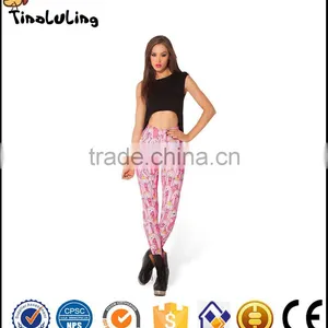 2017 Women Leggings Hot Sale Pink Cartoons Printed Multi Color Free Size High Elastic Ladies Leisure Leggings Woman Pencil Pants thumbnail-1