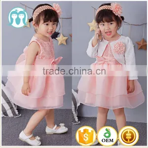 Hot Summer Kids Girls Tutu Dress Baby Girl Bowknot Pink Princess Dress Hollow Birthday Party Dresses First Communion Dress 1-5 Y thumbnail-1