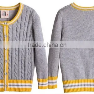 Wholesale Custom Handmade Child Children's Cable Knit Cardigan thumbnail-1