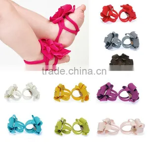 New Arrival !! Barefoot Socks Sandals Shoes Flowers Feet Toes Baby Blooms thumbnail-1