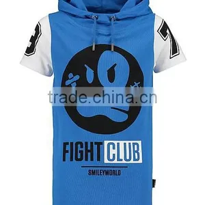 100% Cotton Short Sleeves Pullover Hoodie For Man thumbnail-1