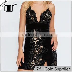 2017 OEM Popular Crocheted Party Sex Mini Dress With Adjustable Crisscross Straps thumbnail-1