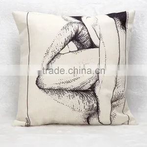 2016 NEW Fashion Design Square Adult Interest Linen Furnishing Cushions Cover Home Office Seat Pillow Cover thumbnail-4