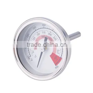 Stainless Steel Barbecue BBQ Pit Smoker Grill Thermometer Gauge Brand New thumbnail-4