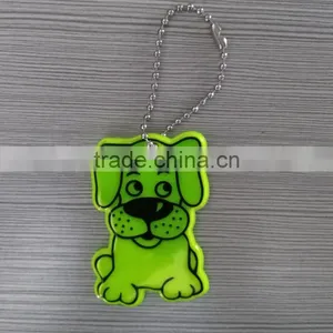 EN71 Promotional Plastic Dog Shape Reflector Keychain Hanger Souvenir thumbnail-3