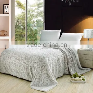 Double Layers Embossed Flannel Blanket With Sherpa Back thumbnail-2
