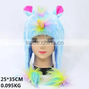 Hot Sale Japan Designs Unicorn Anime Cute Colorful Plush Hat thumbnail-2