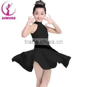 Summer Children's Latin Dance Dress Girls Round Neck Rumba Tango Sasa Samba Ballroom Performance Costume thumbnail-3