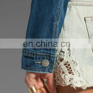 Wholesale Long Sleeve Denim Jacket Button Wash Light Blue Oversize Women Denim Jacket thumbnail-5