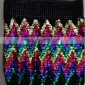 2015 Fitted Hot Ladies Zig Zag Mini Short Sequins Skirt thumbnail-3