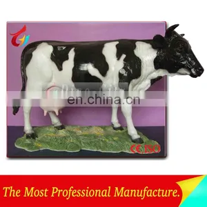 High Emulational Fiberglass Life Size Artificial Cow thumbnail-1