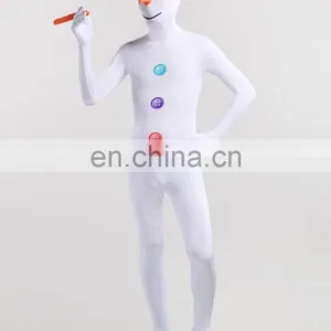 White Snow Man Lycra Full Body Party Dress Second Skin Suit Female thumbnail-1