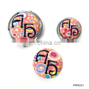 Hot Selling Unique Custom Emboridery Floral Cheap Cosmetic Make Up Pocket Mirror thumbnail-1