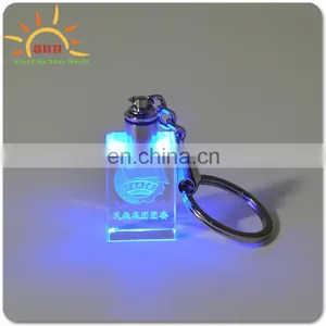 Led Colorful Keychain 3d Custom Logo Laser Engraving Crystal Plastic Photo Keychain thumbnail-1