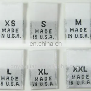 Centrefold WHITE WOVEN CLOTHING LABELS MADE IN USA SIZE TAGS in XS S M L XL XXL thumbnail-1