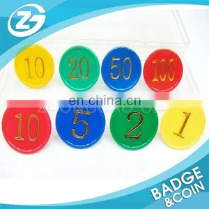 Plastic Chips Game Coin Double Faced Digital Bronzier Bargaining Challenge Coins Plastic Token Coin thumbnail-1