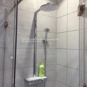 AT-P003 Shower Systems With Platform Stainless Steel Shower Set Chrome Colour 3 Functions Foshan Supplier thumbnail-1