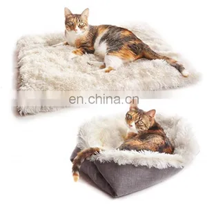 Foldable Pet Bed Mat Soft Fleece Cat House Bed Washable Dog Bed & Cozy Mat thumbnail-1