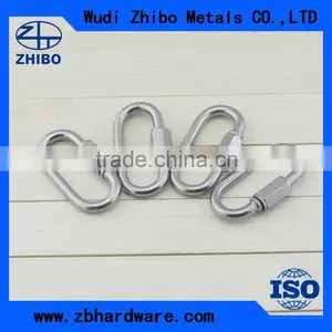 High Polished Stainless Steel Material Oval Shaped Quick Link Carabiner Spring Carabiners thumbnail-1