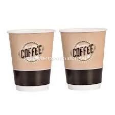 Printed Double Wall Paper Cups Compostable Custom Printed Takeaway Coffee Cups With Lids Recyclable Coated Paper Mug thumbnail-1