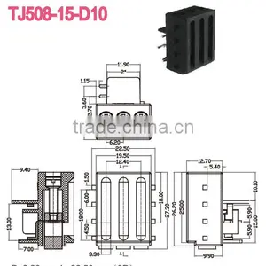 Electric Power Screw Clamp Terminal Block 2.5mm Screwless Terminal Block thumbnail-2