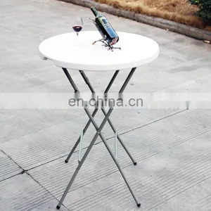 80x110cm Round Table Manufacturer Camping Wedding Party Hire Plastic Outdoor Catering Bar HDPE Folding Table thumbnail-3