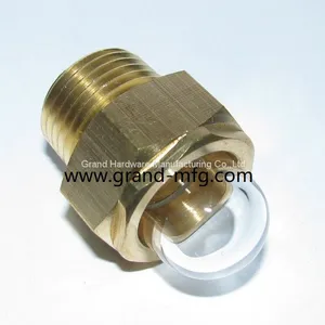 NPT Thread 1/2 Inch Brass Domed Oil Level Sight Glass Window for Radiators thumbnail-1