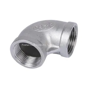 304 Stainless Steel Pipe Fittings Double Internal Thread Tube Connector 90 Degree Elbow thumbnail-1